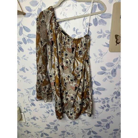 Vero Moda Amina Vintage One Shoulder Mini Dress Size M - Picture 6 of 6